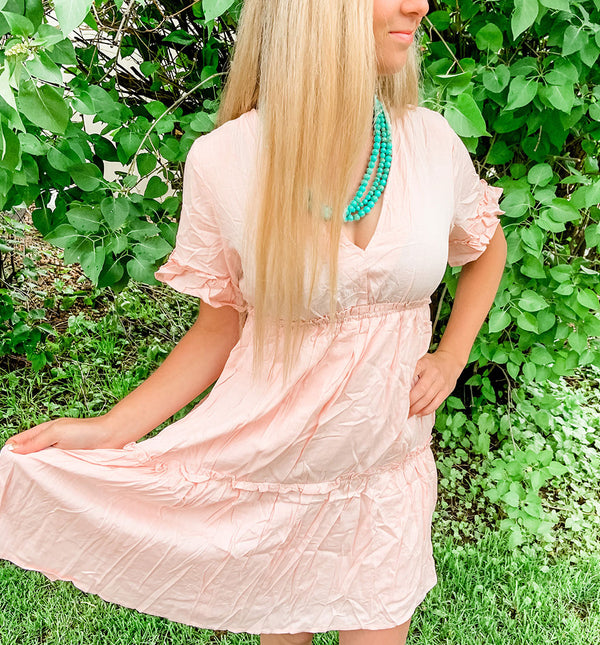 do+be pink ruffle dress Lavish Perfection Light Pink Ruffled Tiered Maxi Dress