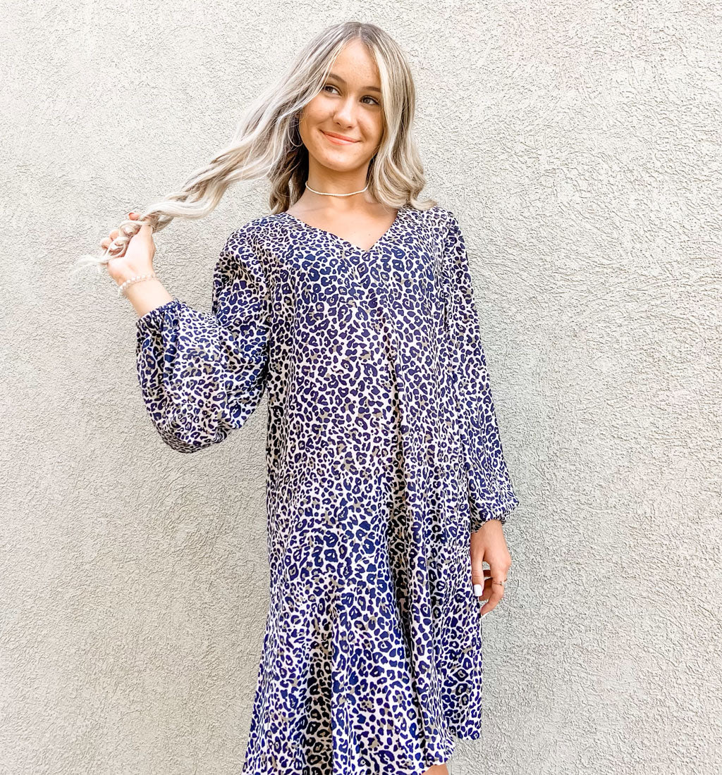 “Spotted” Long Sleeve Dress